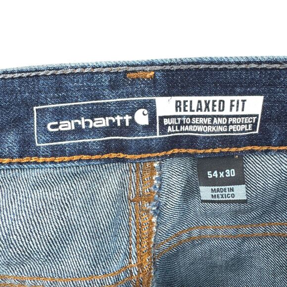 CARHARTT Relaxed Fit Blue Jeans Size 54x30 - Picture 9 of 10